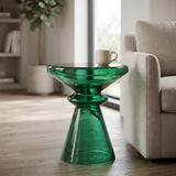 Aventura - Sculptural Blown Glass Accent Table - Green