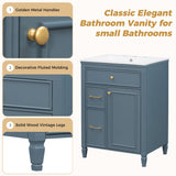 Freestanding Bathroom Vanity With Sink, Soft Close Door, Tip Out Drawer