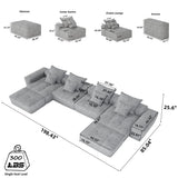 Modern Oversized Diy Combination, Modular Sectional Sofa With Pillows