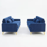 2 Pieces Sofa Sofa Set With Removable Cushions For Home Apartment