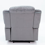 Modern Manual Recliner With Padded Seat And Pillow Arms