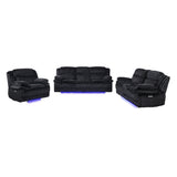 Winston - Power Recliner With LED Lighting - Black