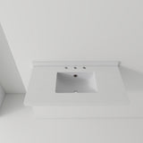 Basin Sink With 2" Thick Rim, Triple Faucet Holes, Sink Only