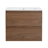 Wall Mounted Bathroom Vanity & Sink, 2 Soft Close Drawers