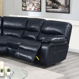 Power Motion Reclining Sectional Sofa With Console Cup Holders And USB Charging Port - Blue