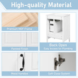 Freestanding Bathroom Vanity With Sink, Soft Closing Cabinet And Drawers - White