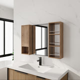 39.4" Wall Mounted Bathroom Cabinet With Storage And - Imitative Oak