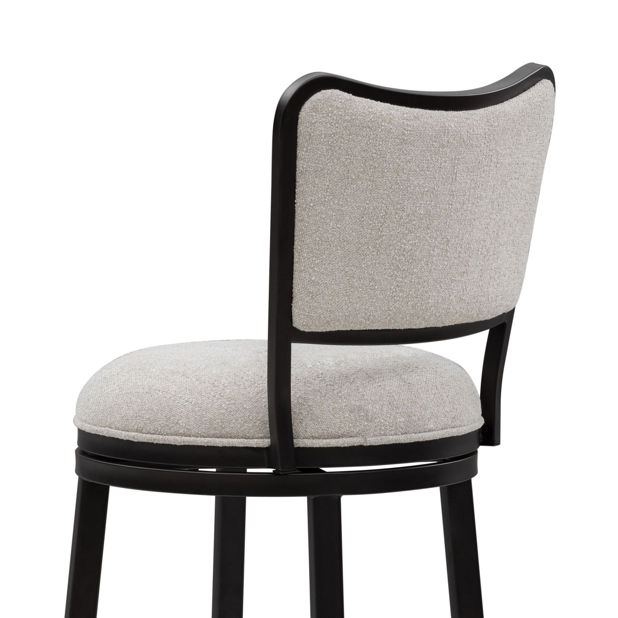 Baxter - Steel Frame Fabric Upholstered Swivel Bar Height Barstool