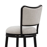 Baxter - Steel Frame Fabric Upholstered Swivel Bar Height Barstool