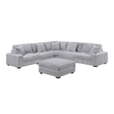 Contemporary Style Modular Sectional Sofa Set With USB, Cup Holder