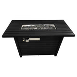 Outdoor Fire Pit Table Propane Heater Steel Construction 42x25in Black