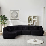 Luxury Curved Corner Sectional Sofa With 4 Pillows