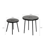 Solar Powered Side Table With LED Light, Outdoor / Indoor - Black