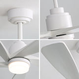 52" Ceiling Fan With Dimmable LED Light, 5 Blades, Reversible DC Motor, Smart Remote Control - White