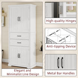 Storage Cabinet With Adjustable Shelves, 2 Drawers, Doors
