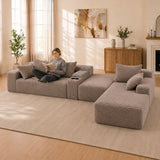 U-Shaped Modular Sofa With Cup Holders And Storage For Living Rooms - Coffee