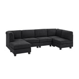 Upholstered Modular Sectional - Black