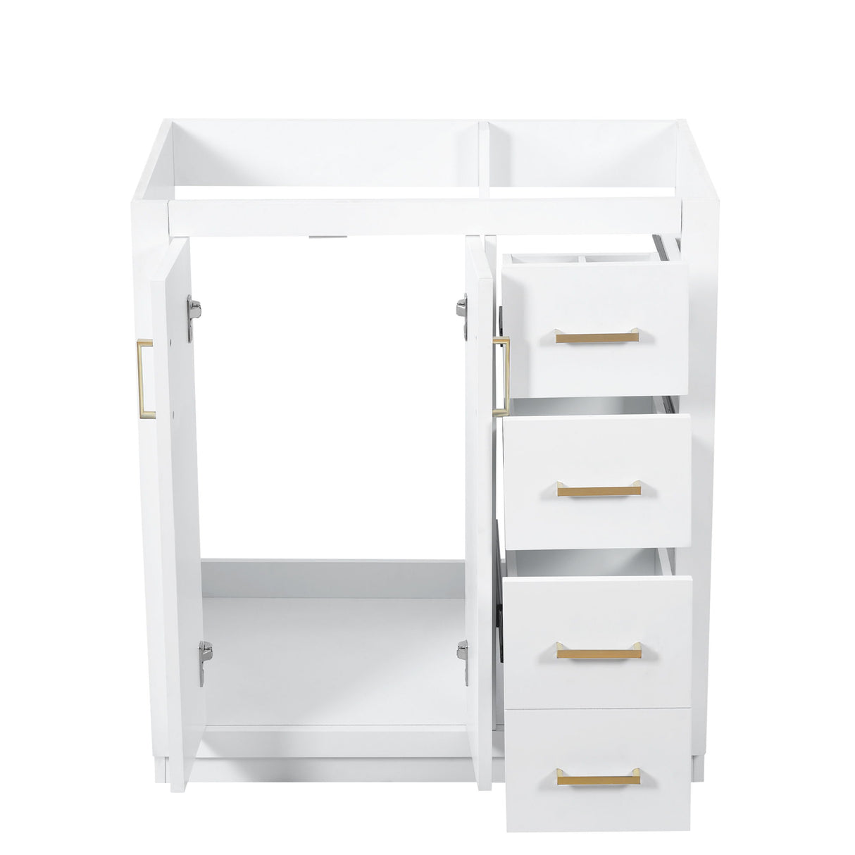 Retro Style Bathroom Vanity With 3 Drawers & Soft-Closing Doors