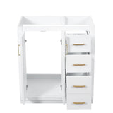 Retro Style Bathroom Vanity With 3 Drawers & Soft-Closing Doors