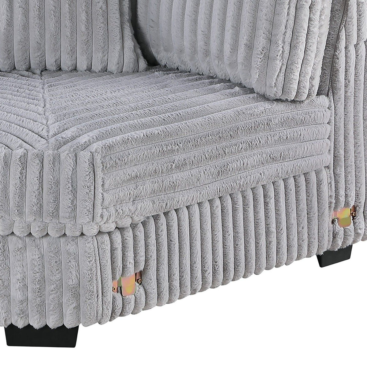 Corner Wedge Chair With Pillow, Living Room Furniture, Soft Upholstered Modular Seating - Gray / Mink