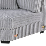 Corner Wedge Chair With Pillow, Living Room Furniture, Soft Upholstered Modular Seating - Gray / Mink