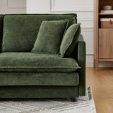 L-Shaped Sectional Sofa With Ottoman, Convertible 4 Seater Couch
