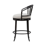 Luther - Commercial Grade Steel Frame Fabric Upholstered Swivel Counter Height Barstool