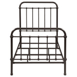 Twin Panel Bed With Ornate Design - Bronze