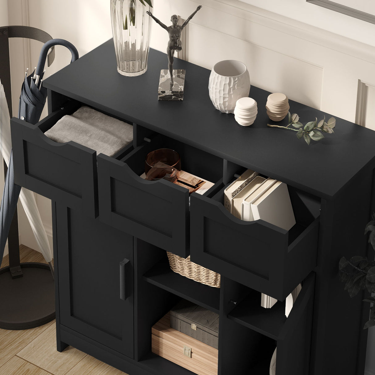 Storage Cabinets, Wooden Floor Cabinet, With Drawers And Shelves Storage Cabinets, Accent Cabinet For Living Room, Bedroom, Bathroom Furniture Home Decor - Sideboards - Alpine Outlets