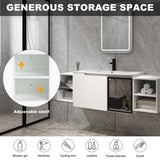 Wall Mounted Bathroom Vanity With Sink, Cabinet & Half Door