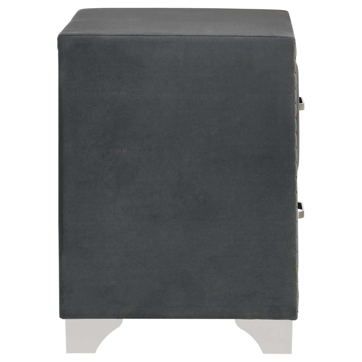 Upholstered 2 Drawer Nightstand With Accents