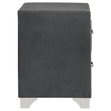 Upholstered 2 Drawer Nightstand With Accents