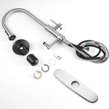 3 In 1 Kitchen Faucet With Press Type Glass Rinser, High Arc Pull Down Sprayer