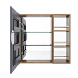 29.63" Wall Mounted Bathroom Cabinet With Adjustable Shelves - Imitative Oak