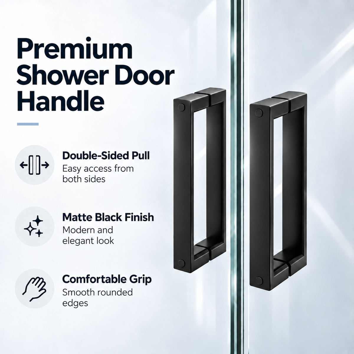 Double Framed Sliding Shower Door - Matte Black