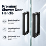 Double Framed Sliding Shower Door - Matte Black