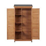 Outdoor Storage Shed With Top Tall Vertical Tool Cabinet - Gold