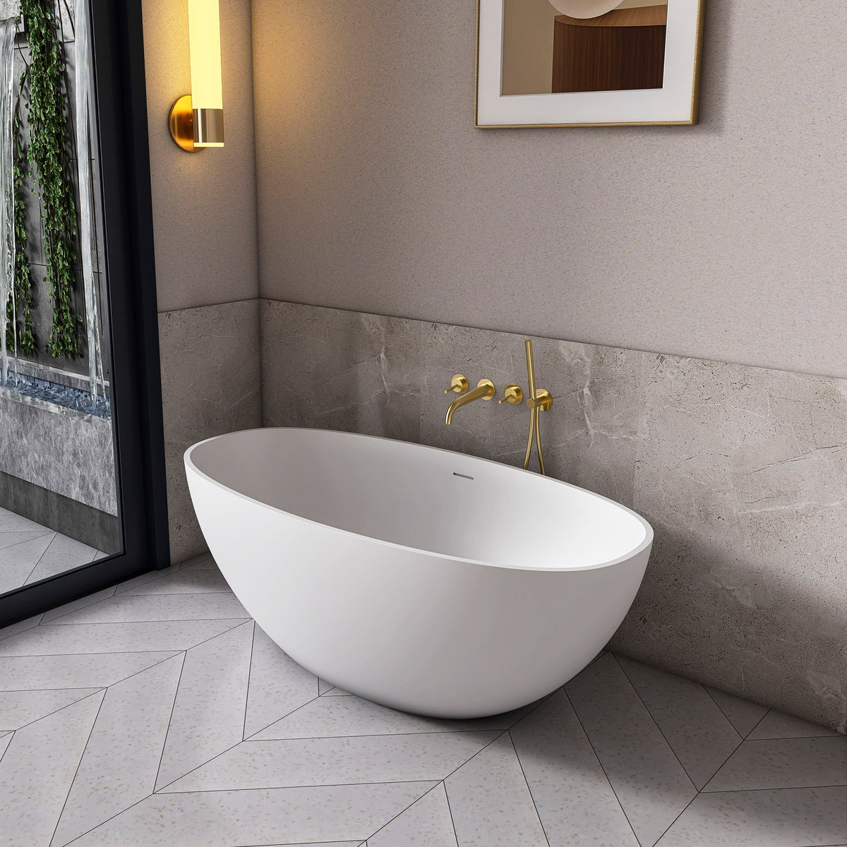 Freestanding Bathroom Bathtub With Ergonomic Design