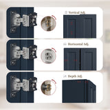 Shaker Wall Cabinet With Soft Close Hinges, Adjustable Shelves, Double Door