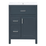 Modern Bathroom Vanity With Sink, Flip Drawer & 2 Drawers, Soft Close Hinges, Adjustable Shelf