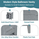 Modern Bathroom Vanity With Sink, Flip Drawer & 3 Drawers, Soft Close Hinges, Adjustable Shelf