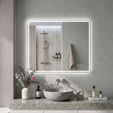 24" X 32" Rectangular Front Lighted And Backlit LED Bathroom Mirror With Anti Fog - Clear