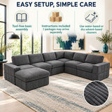 Modular Sectional Sofa, Reversible Set