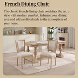 Dining Chairs Upholstered With T - Shaped Back (Set of 2) - Beige