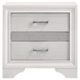 Transitional 2 Drawer Nightstand With Hidden Jewelry Tray