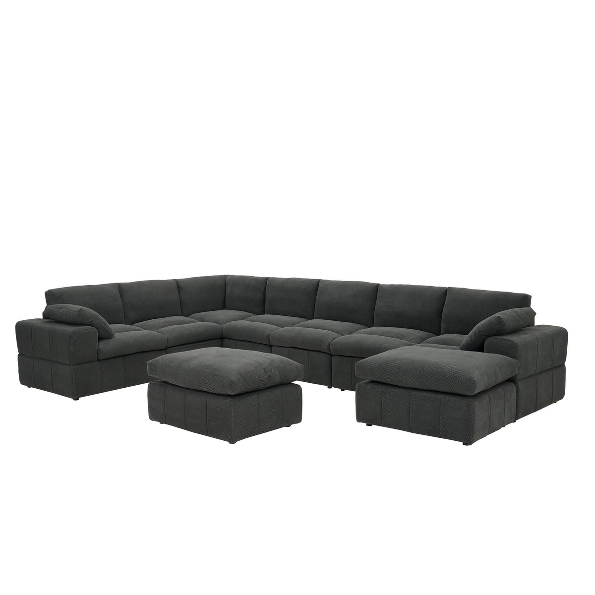 Sectional, Large Arms, Toss Pillows Included