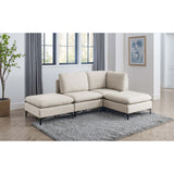 Upholstered Modular Sectional With Tall Legs, Medium Firm Seat