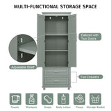 Tall Storage Cabinet With 2 Drawers For Bathroom