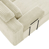 Sectional Sleeper Sofa & Storage Pockets, Modular Couch With Throw Pillows For Living Room