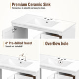 Shaker Free Standing Bathroom Vanity Cabinet & Sink, Soft Close Drawers, Soft Close Doors